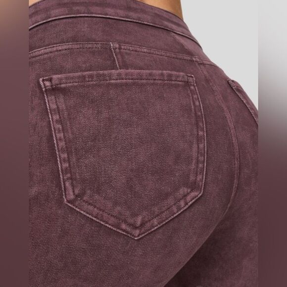 HALARA Women's Wide Leg Jeans in Rich Maroon - Picture 7 of 16